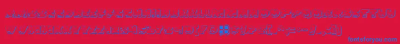 フォントLando – 赤い背景に青い文字