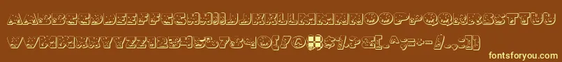Lando-Schriftart – Gelbe Schriften auf braunem Hintergrund