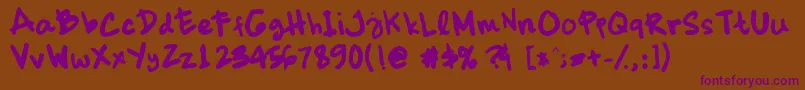 Dickhop-Schriftart – Violette Schriften auf braunem Hintergrund