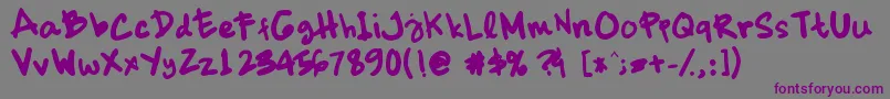Dickhop-fontti – violetit fontit harmaalla taustalla