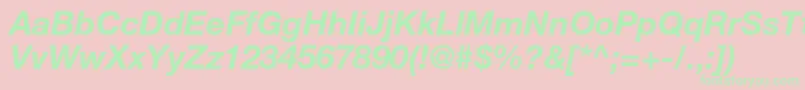 HelveticaneueltstdBdit Font – Green Fonts on Pink Background