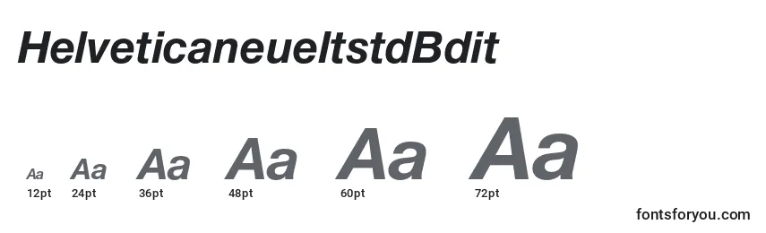 Размеры шрифта HelveticaneueltstdBdit