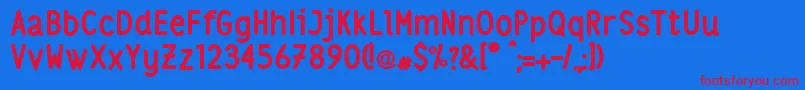 Lsbold Font – Red Fonts on Blue Background