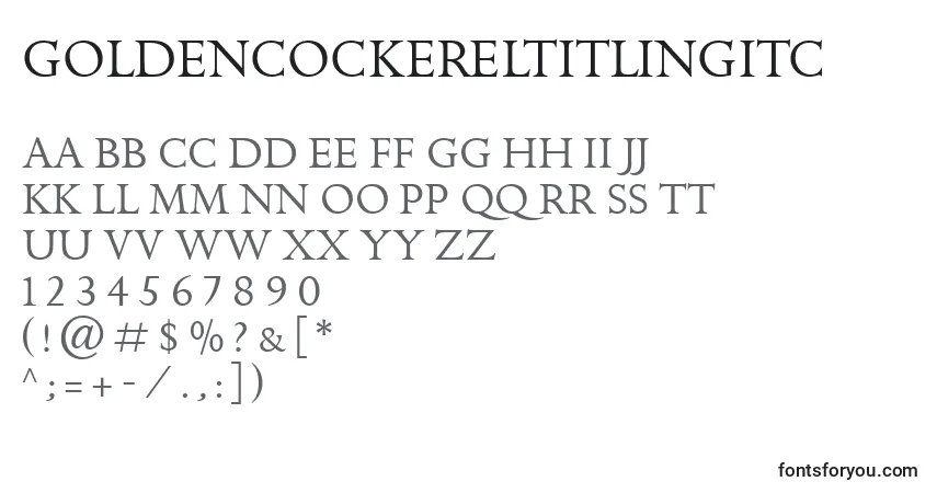A fonte GoldenCockerelTitlingItc – alfabeto, números, caracteres especiais