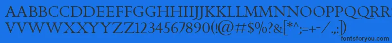 フォントGoldenCockerelTitlingItc – 黒い文字の青い背景