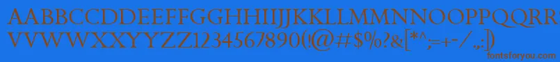 GoldenCockerelTitlingItc Font – Brown Fonts on Blue Background