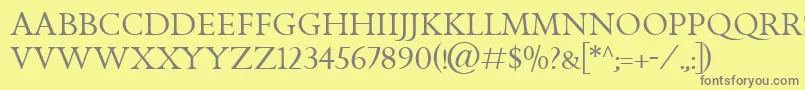 Шрифт GoldenCockerelTitlingItc – серые шрифты на жёлтом фоне