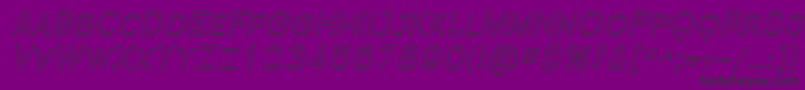 Fonte FlorencesansScOutlineItalic – fontes pretas em um fundo violeta