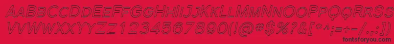 FlorencesansScOutlineItalic Font – Black Fonts on Red Background