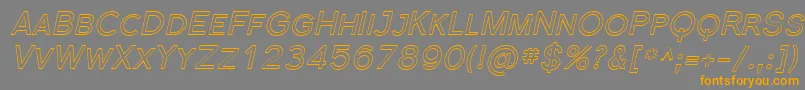 Czcionka FlorencesansScOutlineItalic – pomarańczowe czcionki na szarym tle