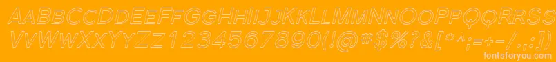 FlorencesansScOutlineItalic-Schriftart – Rosa Schriften auf orangefarbenem Hintergrund