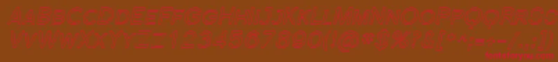 FlorencesansScOutlineItalic-fontti – punaiset fontit ruskealla taustalla