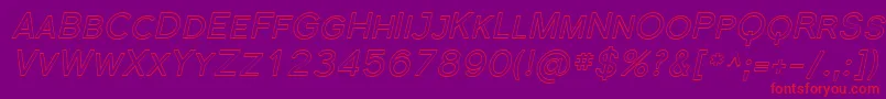 Шрифт FlorencesansScOutlineItalic – красные шрифты на фиолетовом фоне