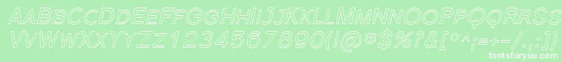 FlorencesansScOutlineItalic Font – White Fonts on Green Background