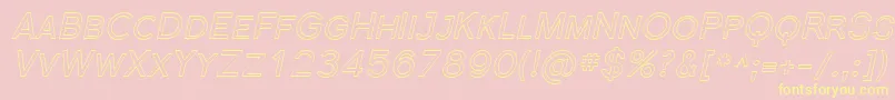 Saiba mais sobre a fonte FlorencesansScOutlineItalic Fonte FlorencesansScOutlineItalic – fontes amarelas em um fundo rosa