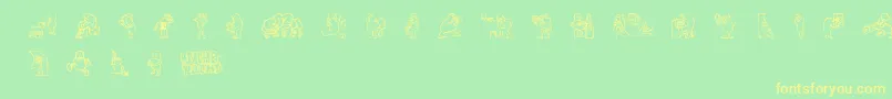 Psychopaths Font – Yellow Fonts on Green Background