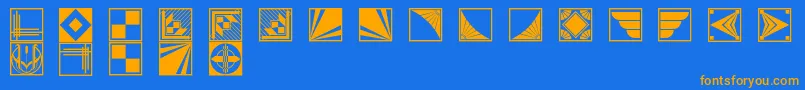 Шрифт Decobordersnf – оранжевые шрифты на синем фоне