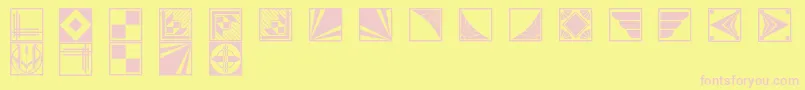 Fonte Decobordersnf – fontes rosa em um fundo amarelo
