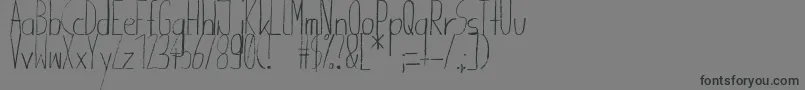Giraffenhals-Schriftart – Schwarze Schriften auf grauem Hintergrund