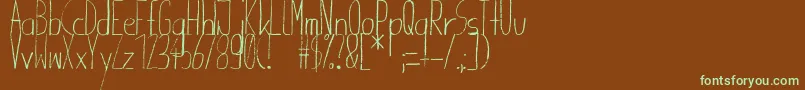 Giraffenhals-fontti – vihreät fontit ruskealla taustalla