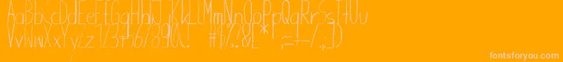 Giraffenhals-Schriftart – Rosa Schriften auf orangefarbenem Hintergrund