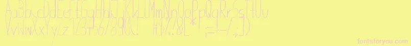 Giraffenhals-Schriftart – Rosa Schriften auf gelbem Hintergrund