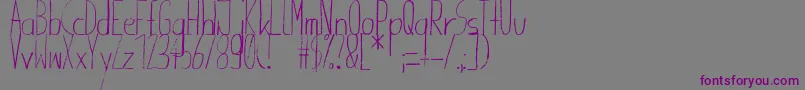 Шрифт Giraffenhals – фиолетовые шрифты на сером фоне