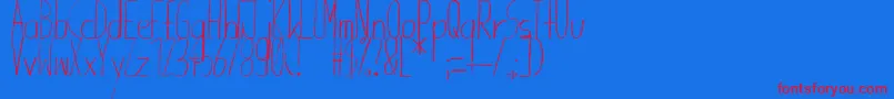 Giraffenhals Font – Red Fonts on Blue Background