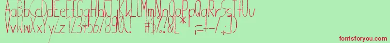 Giraffenhals Font – Red Fonts on Green Background