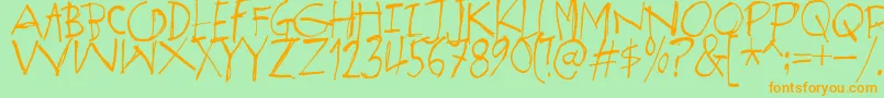 SpektakelDemo Font – Orange Fonts on Green Background