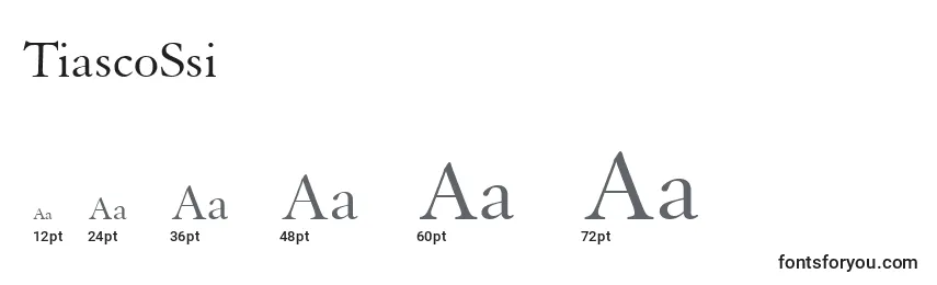 Размеры шрифта TiascoSsi