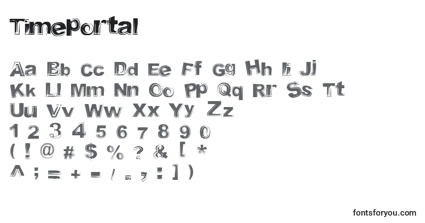 Timeportal-fontti – aakkoset, numerot, erikoismerkit
