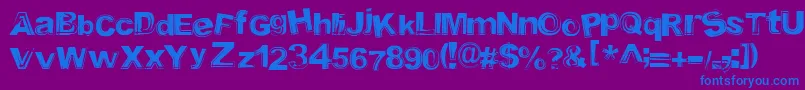 Timeportal Font – Blue Fonts on Purple Background