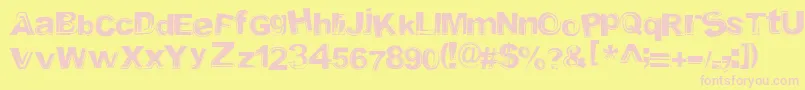 Timeportal Font – Pink Fonts on Yellow Background