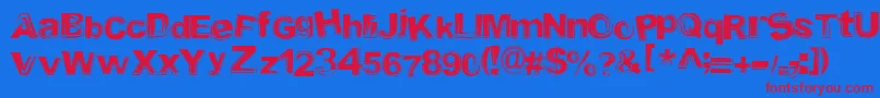 フォントTimeportal – 赤い文字の青い背景