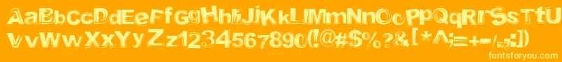 Timeportal Font – Yellow Fonts on Orange Background
