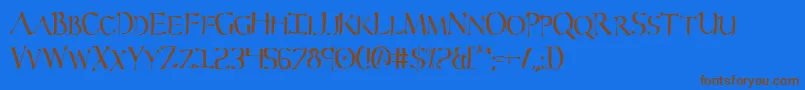 Severv2c Font – Brown Fonts on Blue Background