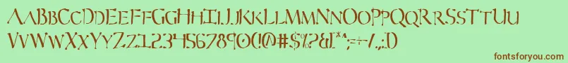 Severv2c-Schriftart – Braune Schriften auf grünem Hintergrund