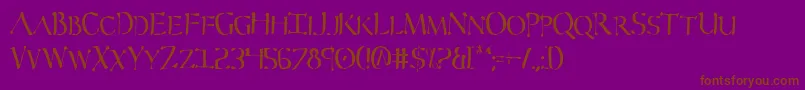 Severv2c-Schriftart – Braune Schriften auf violettem Hintergrund