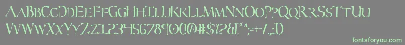 フォントSeverv2c – 灰色の背景に緑のフォント