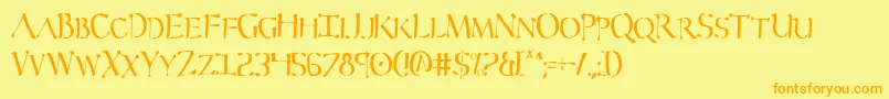 Severv2c Font – Orange Fonts on Yellow Background