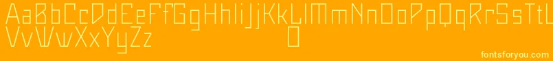 Maiersneuenr8ProLeicht-fontti – keltaiset fontit oranssilla taustalla