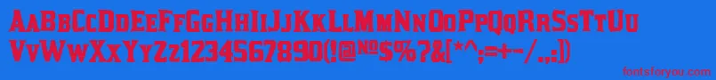 Kirstyink Font – Red Fonts on Blue Background