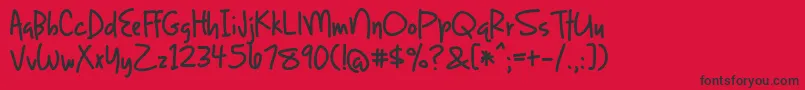 LightUpTheWorldWithAccentedCharacters Font – Black Fonts on Red Background