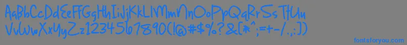 LightUpTheWorldWithAccentedCharacters Font – Blue Fonts on Gray Background