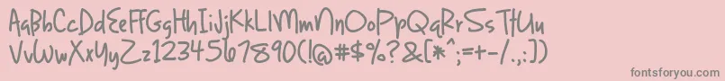 LightUpTheWorldWithAccentedCharacters Font – Gray Fonts on Pink Background