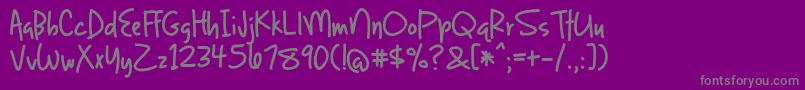 LightUpTheWorldWithAccentedCharacters Font – Gray Fonts on Purple Background