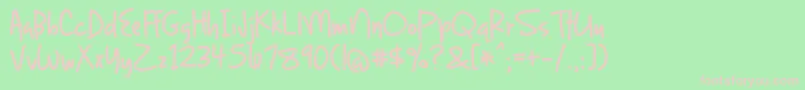 LightUpTheWorldWithAccentedCharacters Font – Pink Fonts on Green Background