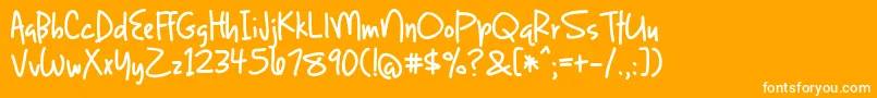LightUpTheWorldWithAccentedCharacters Font – White Fonts on Orange Background