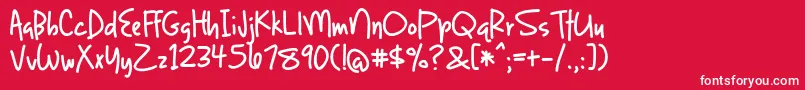 LightUpTheWorldWithAccentedCharacters Font – White Fonts on Red Background